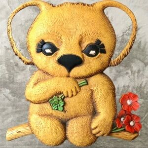 Vintage Plastic Koala Bear Wall Hanging Wall Art Dart Industries